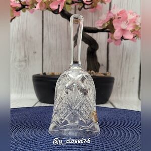 Vintage Crystal Cut Leaded Glass Bell - Crystal Hand Bell